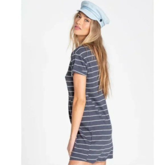 🔮 2 For $40 🔮 Billabong - NEW Striped Blue Coast Tee Dress S - Picture 7 of 9